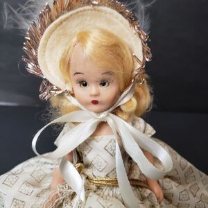 Vintage 1950s Nancy Ann Storybook Doll Hard Plastic Sleepy Eyes Gown and Bonnet